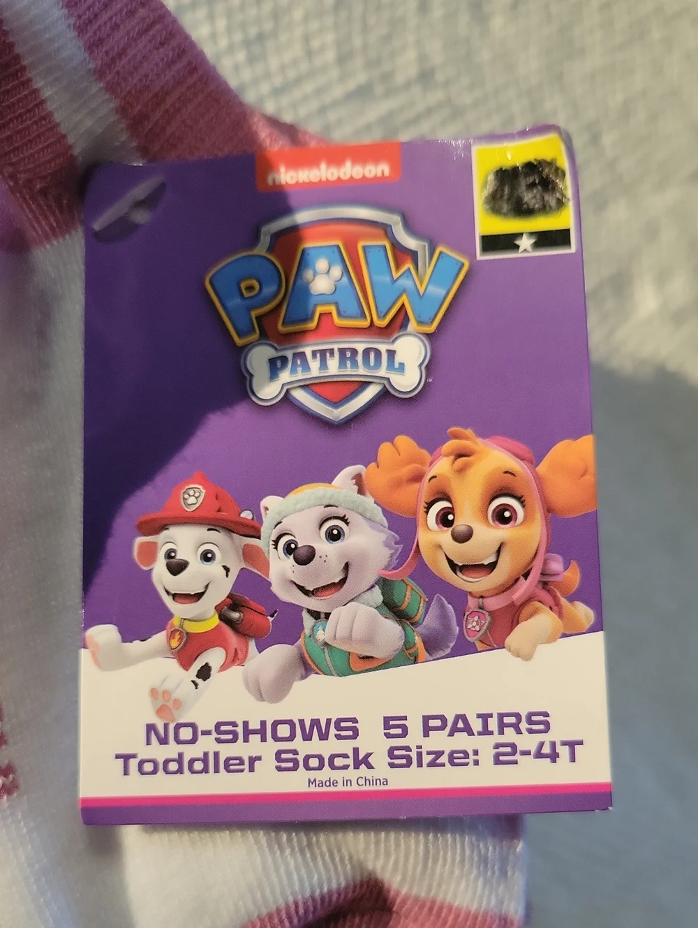 NWT Paw Patrol Nickelodeon Spin Master No Show Toddler Socks Sz 2-4T (5 Pk)